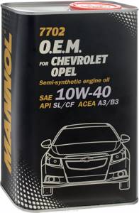 MANNOL O.E.M. CHEVROLET, OPEL 10w40 SM/CF 1л п/синтетика, масло моторное металл. канистра